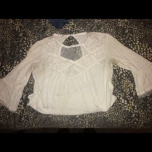 3/4 sleeve Lace, white top